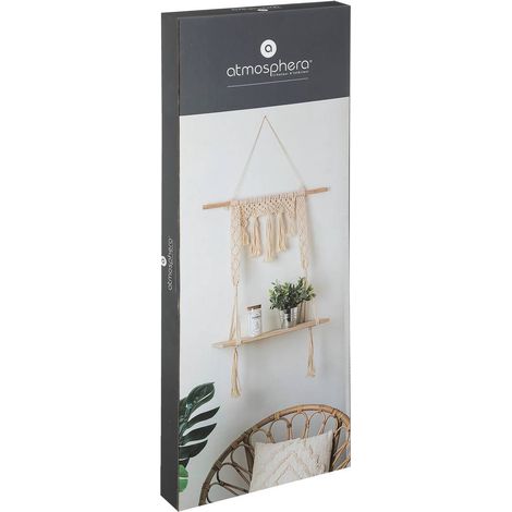Mensola a muro mio avorio bianco macramè 60x80cm - Atmosphera créateur d'intérieur (1/2)