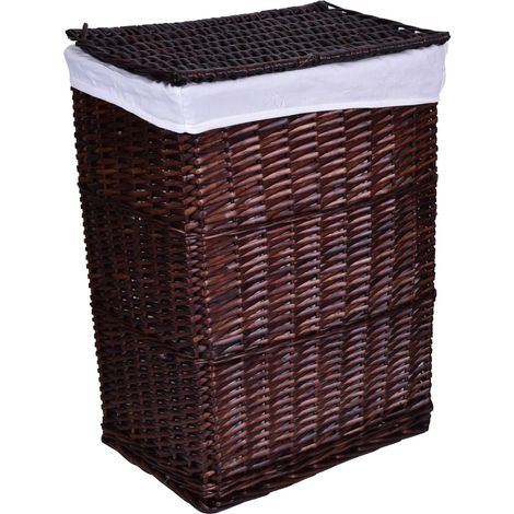 Cesta de mimbre marrón de 114 L