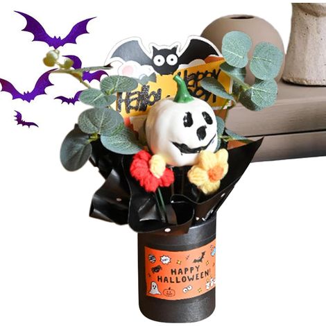 Generisch Bouquet de fleurs de d'Halloween - Décoration de cheminée avec bouquet de - Fleurs artificielles avec feuilles d'eucalyptus - Décoration de table pour Halloween (1/5)
