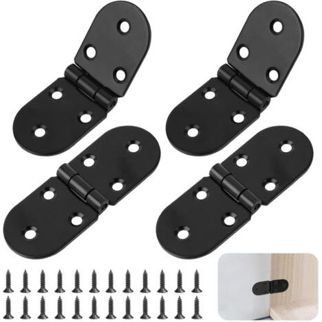 Lot de 4 charnières de table pliante en acier inoxydable - Charnières rondes à visser à 180 degrés - Charnières de table pliables - Charnières de table - Charnières de meubles - Charnières à charnière (1/5)