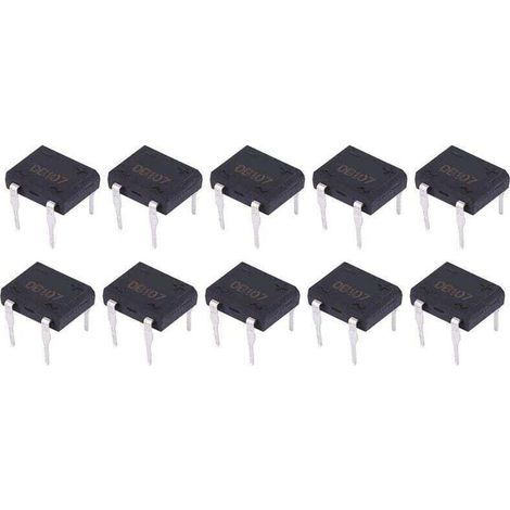 Ponte raddrizzatore a diodi DB107 1A 1000V 4 pin per elettrodomestici e circuiti elettronici industriali (10 pezzi) - Crezuo