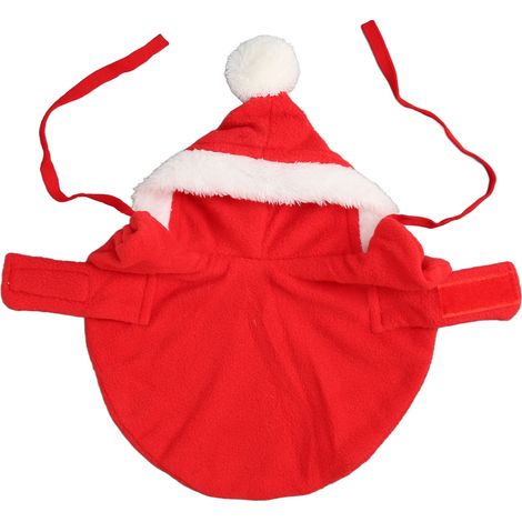 Cape de Noël pour animaux de compagnie, chaude, douce et respectueuse de la peau, mignonne, à capuche, pour chien, chiot, chat, rouge, XL (1/5)