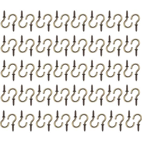 Lot de 80 crochets à vis de 3 cm - Mini vis pour bois - Pour intérieur et extérieur - Décoration murale - Plante (bronze) (1/5)