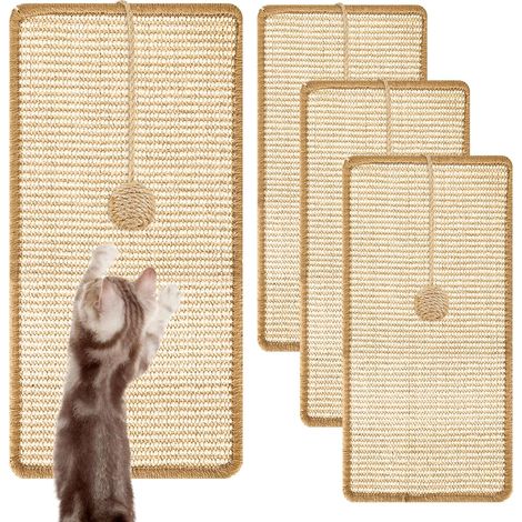 4 Pièces Antidérapant Griffoir Chat Canapé, 25×50 cm Tapis Griffoir pour Chat, Planches à Gratter en Sisal, Tapis en Sisal Naturel pour Chat protège Tapis et Canapés (1/5)