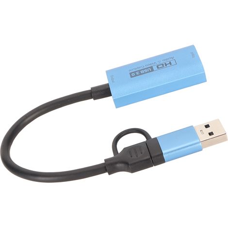 4K USB 3.0 Audio- und Videoaufnahmekarte, HD-zu-USB-C-Multimedia-Schnittstelle, Videoaufnahmeadapter für Gaming und Live-Streaming Z29C (1/5)