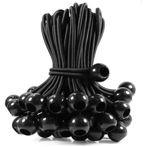 Lntyq 25 pcs Tendeur Elastique avec Boule, Sandow Elastique, pour Bâches,Tentes de Camping,Auvents, Bannières,Pavillon,Rideaux Harnais D’Extension,Support de Bâche (10cm)