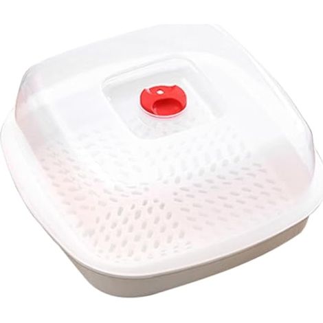 Cuiseur vapeur pour micro-ondes pour la cuisson du riz et du poisson, facile à nettoyer, cuiseur vapeur de cuisine avec ventilation pour des repas sains au four à micro-ondes, design (1/5)