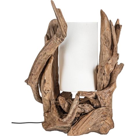 Lampada da Tavolo in Teak Nero Rustica da Interni - ANANYA (1/4)