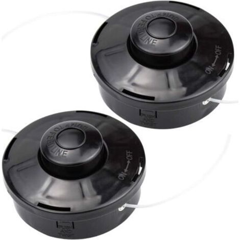 Lot de 2 Tête de débroussailleuse Universelle A6481 Nylon Bobine de Rechange de Tondeuse Débroussailleuse Tête De Coupe M10 X 1,25 pour Débroussailleuse Thermique à Essence (1/5)