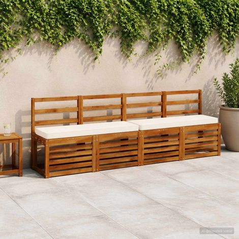 vidaXL Cojines para banco de 2 piezas VUGHT 2 pcs 100% Poliéster Crema (1/5)
