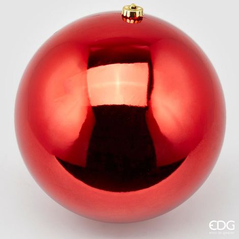 EDG Enzo De Gasperi Palla Natale Poly D 25 Cm Lucida con Polybag Red 1 Pz