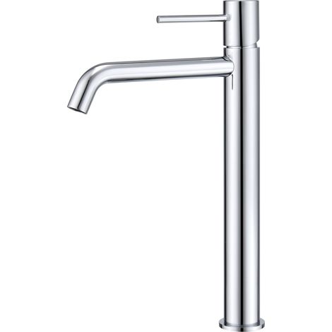 Rubinetto da lavabo alto monocomando  Modello MONZA  Alto beccuccio  Colore grigio finitura cromata [IMEX®]
