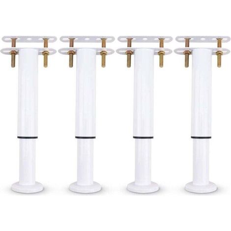 Set of 4 Adjustable Metal Bed Support Legs, Retractable, Heavy-Duty, for Wardrobes, Sofas, Bed Frames, Spare Parts 18–32 cm (White, Set of 4) (1/4)