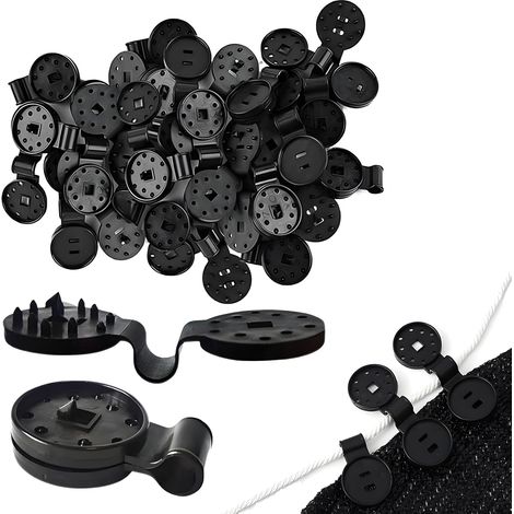 100 Pièces Filet Clips Plastique pour Tissu d'ombrage, Fixation pour Toile d'Ombrage Clips, Crochets pour Voile d'ombrage, pour auvents coulissants, Crochet pour Grillage (1/5)