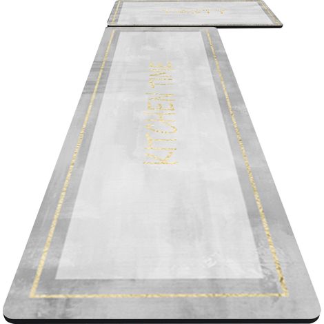 Tapis de cuisine en terre de diatomées douce - 45 x 70 cm + 45 x 120 cm (lot de 2) - Yunxue Gold Edge (1/5)