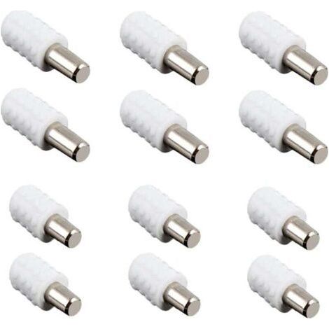 12 Pack Shelf Supports, Shelf Brackets, Shelf Studs, Dowels, Shelf Brackets, for Cabinet Desk Accessories, White, 21x8mm (1/4)