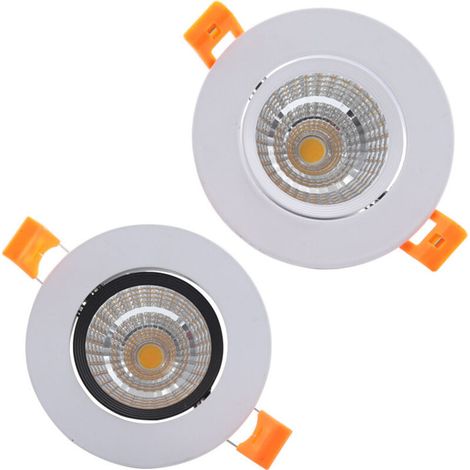 2pcs led spot encastré downlight plafonnier à angle réglable