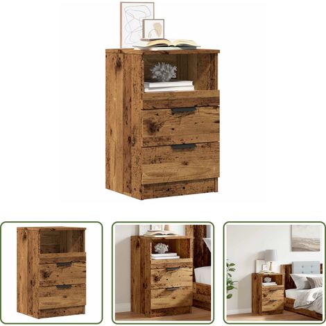 Altholz Nachttisch - Nachttisch Altholz-Optik 40x36x65 cm Holzwerkstoff (1/5)