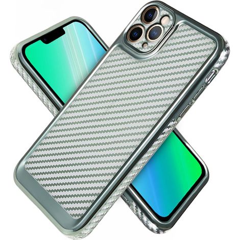 iPhone 11 Pro Carbon Slim Schutzhülle, Grün (1/4)