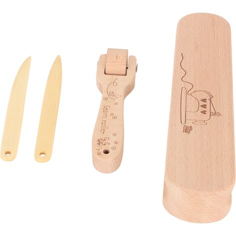 Rouleau de couture à claquette de tailleur avec embout pointu, outil de couture à claquette en bois finement poli, utilisé pour la couture et la broderie. (1/5)