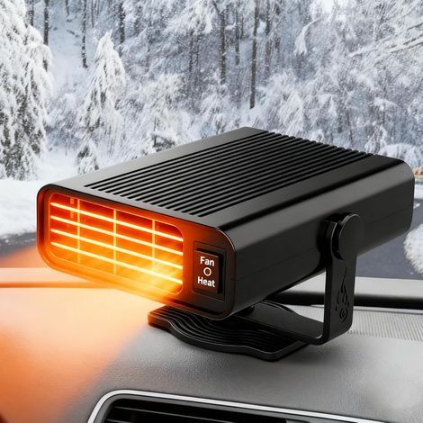 Chauffage Voiture, Chauffage 12v, 2 en 1 pour Chauffage/Refroidissement, Chauffage de Voiture Portable, avec Base rotative à 360°, pour Anti buee Voiture (1/5)