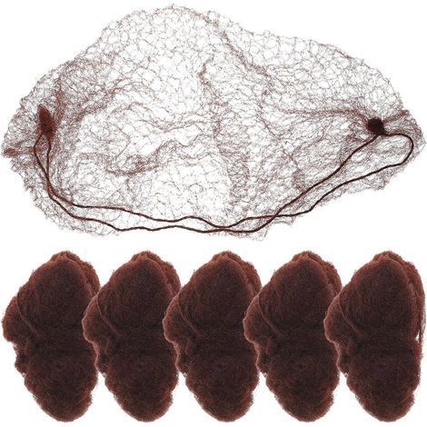 50 unsichtbare, elastische Haarnetze (Kaffeefarbe) - 50 Stück, Dunkelbraun - Kaffee (1/4)