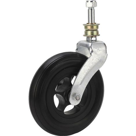 Schwarzes 15 cm Lenkrad, universell, stoßdämpfend, 113 kg Tragkraft, PU-Leder, Ersatz-Vorderlenkrad für Rollstühle