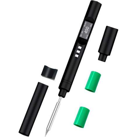 PTS200 Intelligenter Lötkolben, max. 100 W, 0,96-Zoll-OLED-Bildschirm, ESP32 Open-Source-Lötstift, Typ-C-Schnittstelle, kompatibel mit PD2.0/3.0-Ladeprotokollen, mit automatischer Schlaffunktion
