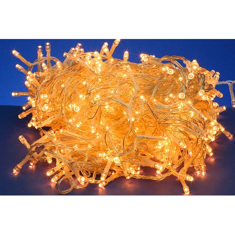 Luci di Natale Led filo Trasparente Luce Calda Fredda da Esterno Interno Albero - Temperatura di colore: Luce Oro - Numero Led: 500