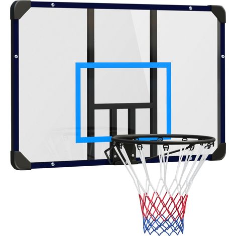 Canasta de baloncesto mural con tablero, 113 x 61 x 73 cm, acero, negro HAVRYA (1/5)
