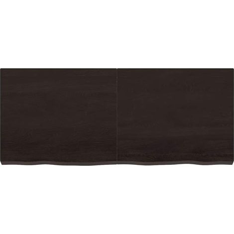 Étagère murale，Étagère flottante marron foncé bois chêne massif traité CFW24977 (1/5)