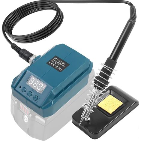 Akku-Lötkolben-Set, kabelloser Lötkolben mit Reinigungsschwamm, tragbarer Lötkolben mit einstellbarer Temperatur (ohne Batterien)