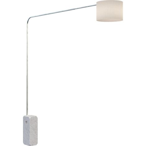 Piantana Contemporanea Corner Marmo Bianco Tessuto Bianco 1 Luce E27