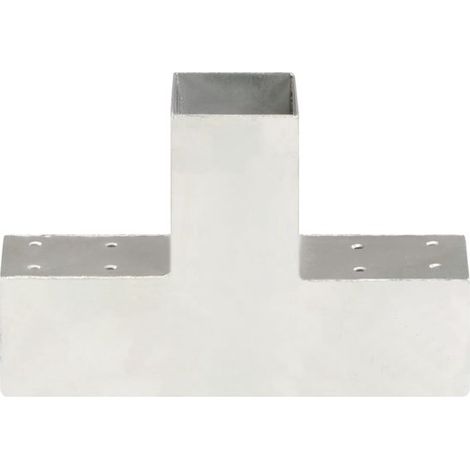 Connecteur de poteau en T 71 mm, pièce métallique galvanisée à chaud pour 3 poutres en bois, connecteur pour auvent, pergola et abri de jardin, résistant à la rouille (1/5)