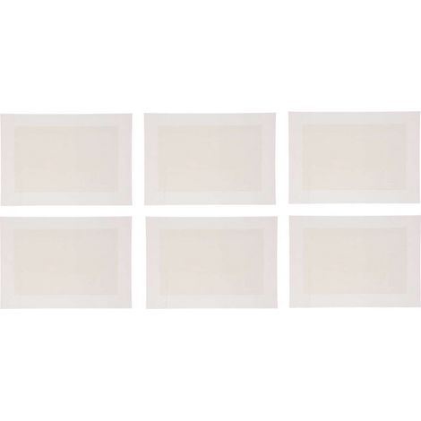 Lot de 6 sets de table - 50,5 x 35,5 cm - Texaline - Beige - Livraison gratuite (1/3)