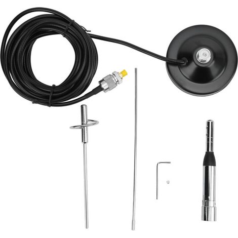 VHF/UHF car antenna suction cup mount, with 5m cable, SMA female adapter kit, waterproof, plug and play (1/5)