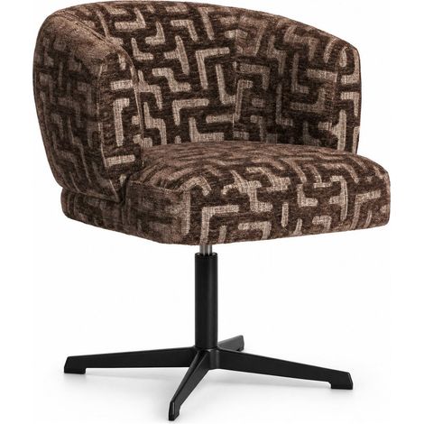 Chaise de salle à manger pivotante marron - marron labyrinth et noir (1/5)