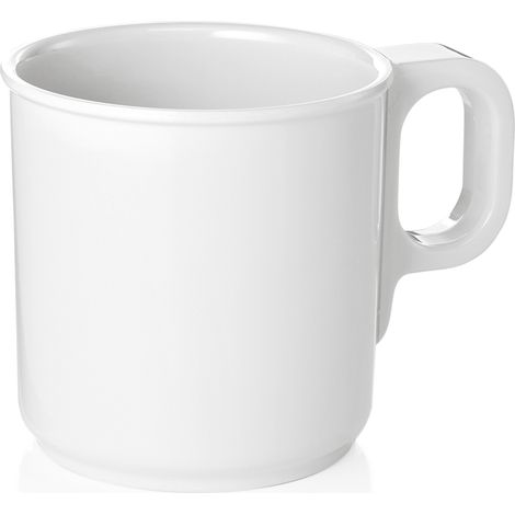 Lot de 12 Mugs en Mélamine blanc H 78 mm Ø 77 mm - Was Germany
