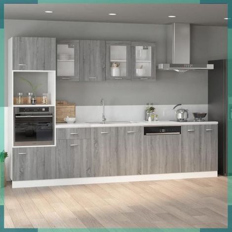 815595 Vitrine suspendue 'Lyon' Gris Sonoma 80 x 31 x 60 cm Bois d'ingénierie (1/5)