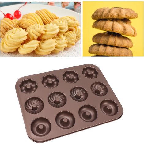 Donutform mit 12 Mulden, antihaftbeschichtetes Backblech, verschiedene Donuts (1/5)