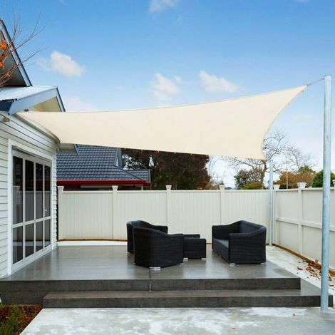 2x3m Rectangular Waterproof Shade Sail UV Protection for Patio Garden Outdoor - Cream (1/5)