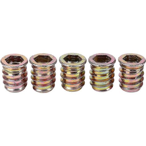 Lot de 5 inserts filetés M10 x 20 mm compatibles avec du bois de bonne qualité WHBYV (1/4)