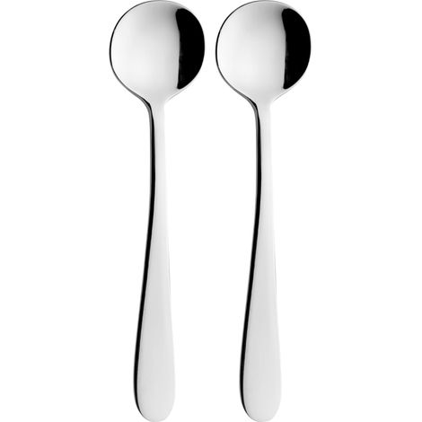 Lot de 2 Cuillères à Œuf, acier inoxydable 18/0, finition miroir, Argenté. (1/3)