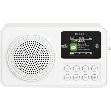 KENDO 24EX DAB+ Radio (weiß), Bluetooth 5.3, Akku 10h