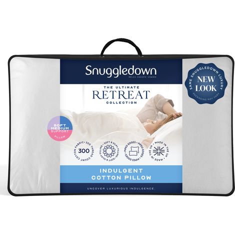 Snuggledown Retreat Indulgent Cotton Pillow, Soft, 1 Pack