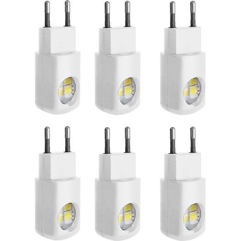Set mit 6 LED-Wandnachtlichtern zum Einstecken, automatische Dämmerungsbeleuchtung, Stimmungsbeleuchtung, Nachtlicht für Schlafzimmer und Flur (EU) (1/5)