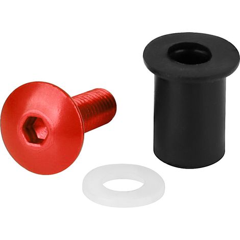 Screen Fit-Kits, kit dadi gommati con viti e rondelle (5 MA) - 10 pz - Rosso (1/5)