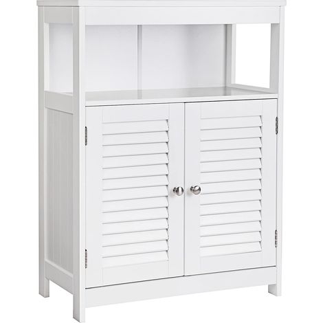 Helloshop26 – Armoire murale de salle de bain 80 cm – 2 portes – MDF blanc – Panneaux de fibre classe E1 – Dimensions 60 x 30 x 80 cm (1/3)