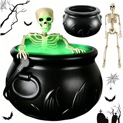 Chaudron Fumée Halloween, Grand Chaudron de sorcière décoratif avec Machine à Brouillard, Chaudron décoratif pour Bonbons, Halloween Decoration Chaudron Magique, Chaudrons d'horreur pour la Maison (1/5)