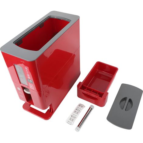 Distributeur de riz automatique 6kg, tiroir doseur, boîte intelligente pour grains, haricots et céréales, rouge, usage domestique (1/5)